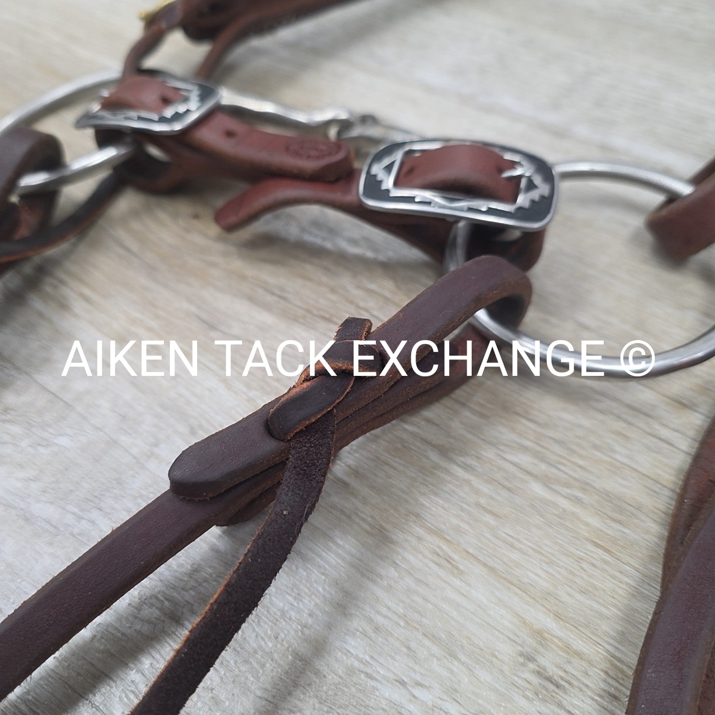 One Ear Headstall with Matching Split Reins & 4.5" Single Joint Loose Ring Bit