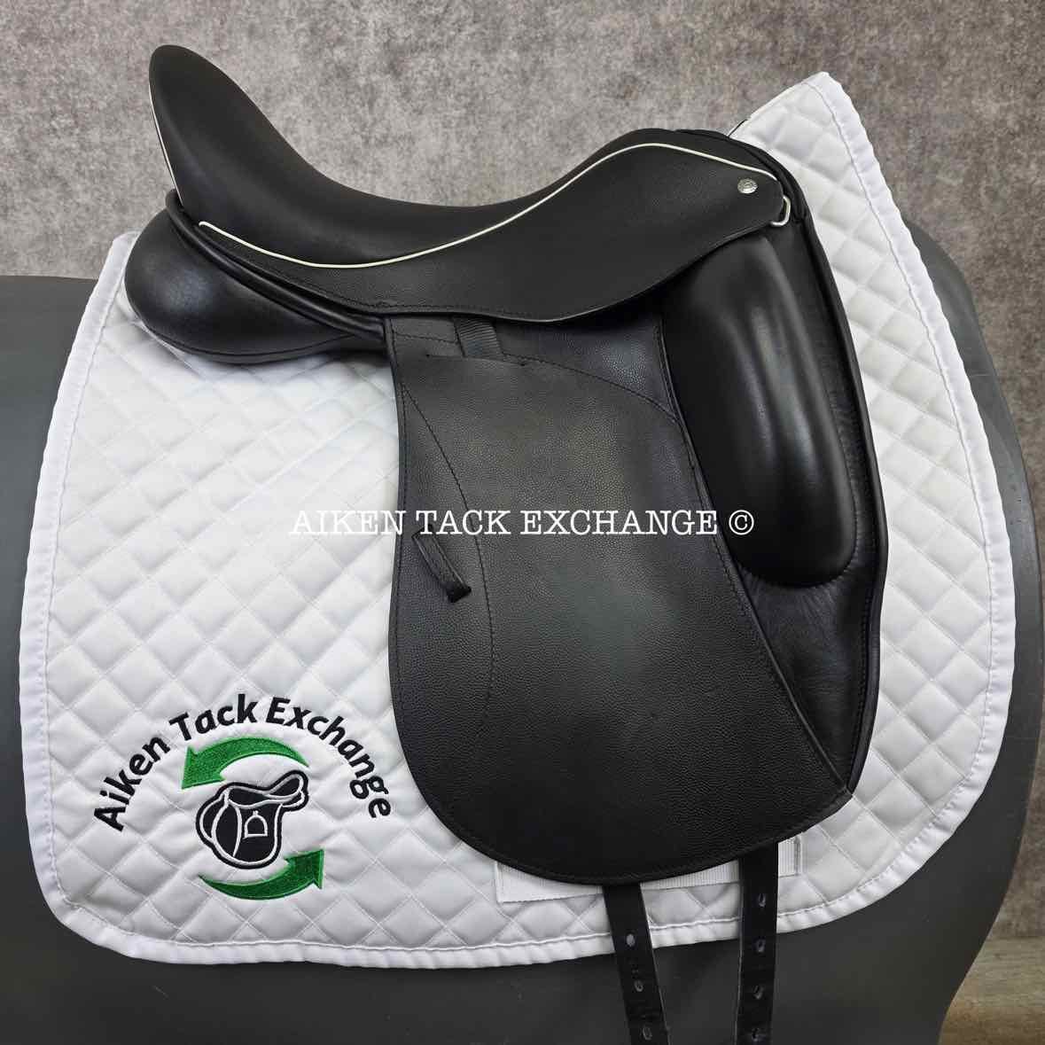 2022 Custom Saddlery Icon Coda Monoflap Dressage Saddle, 17" Seat, Adjustable Tree, Wool Flocked Panels