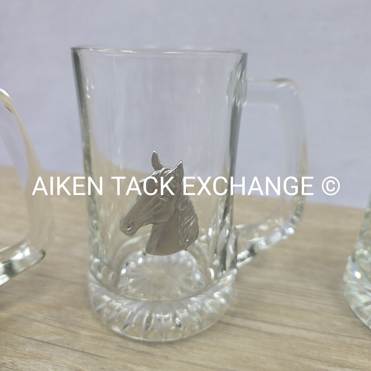 Horse Head Glass Mugs, Set of 5