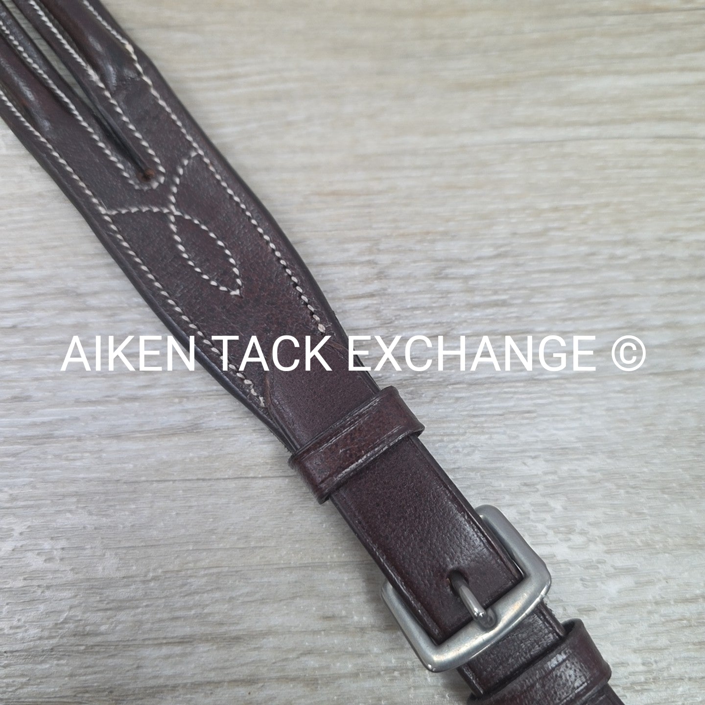 Fancy Stitched Round Raised Running Martingale Attachment, Brown