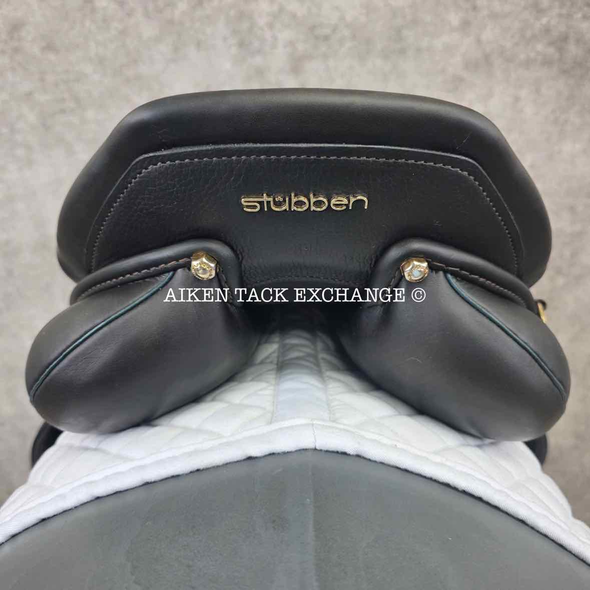 2025 Stubben Roxane Jump Saddle, 18" Seat with Biomex, 28cm Tree - Medium Narrow, Wool Flocked Panels