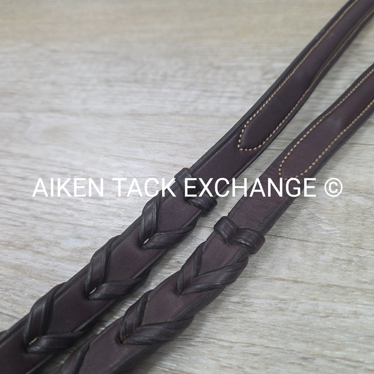 Fancy Stitched Laced Reins, Brown, 56"