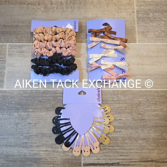 Claire's Hair Tie + Hair Clip Bundle