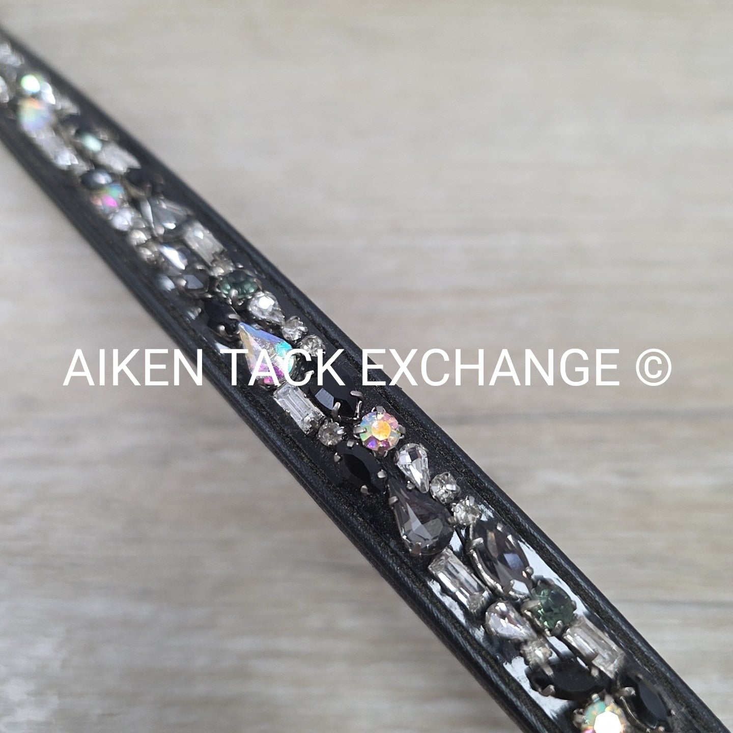 Grewal Equestrian Iced Onyx Browband, Black, Size Full