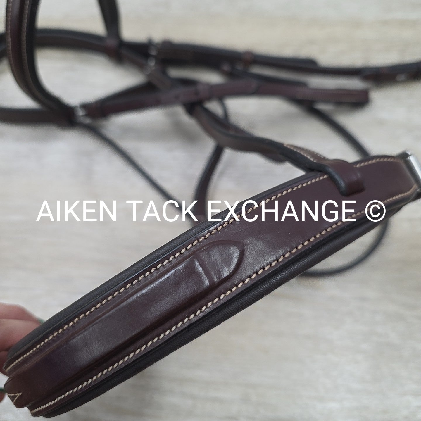 KL Select Red Barn Tryon Hunter Bridle, No Reins, Brown, Oversize