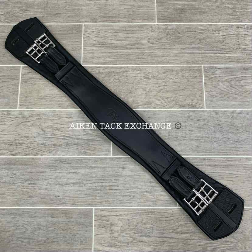 Trilogy Padded Leather Contoured Dressage Girth, Black, 24"