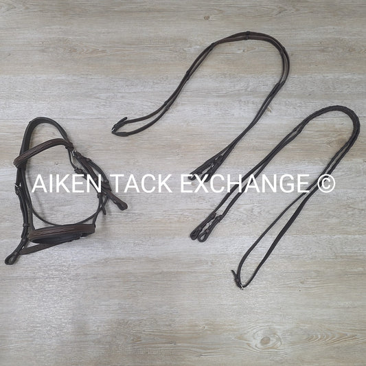 BARGAIN BUNDLE: Padded Fancy Stitch Bridle & 2 Pairs of Reins, Size Full