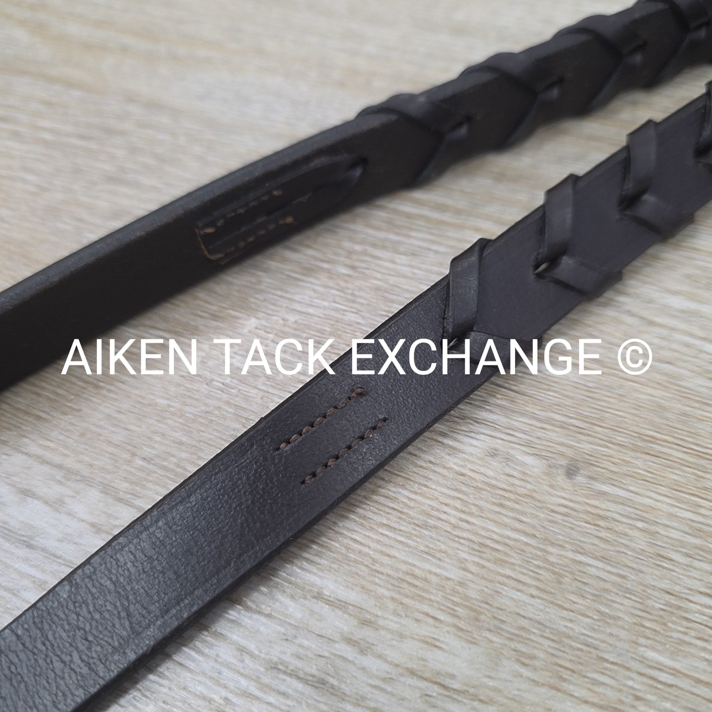 Bobby's English Tack Flat Laced Reins, Brown, 54"