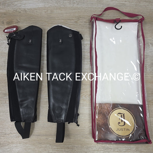 Justin Leather Half Chaps, Size Small