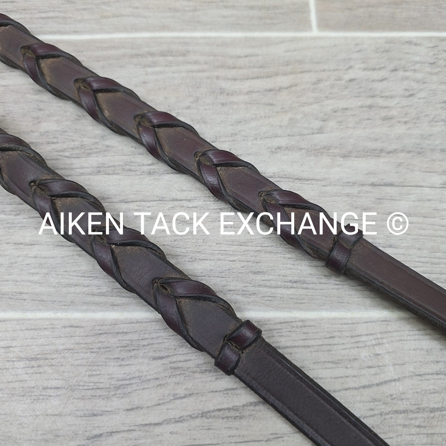 Flat Laced Reins, Brown, 57"