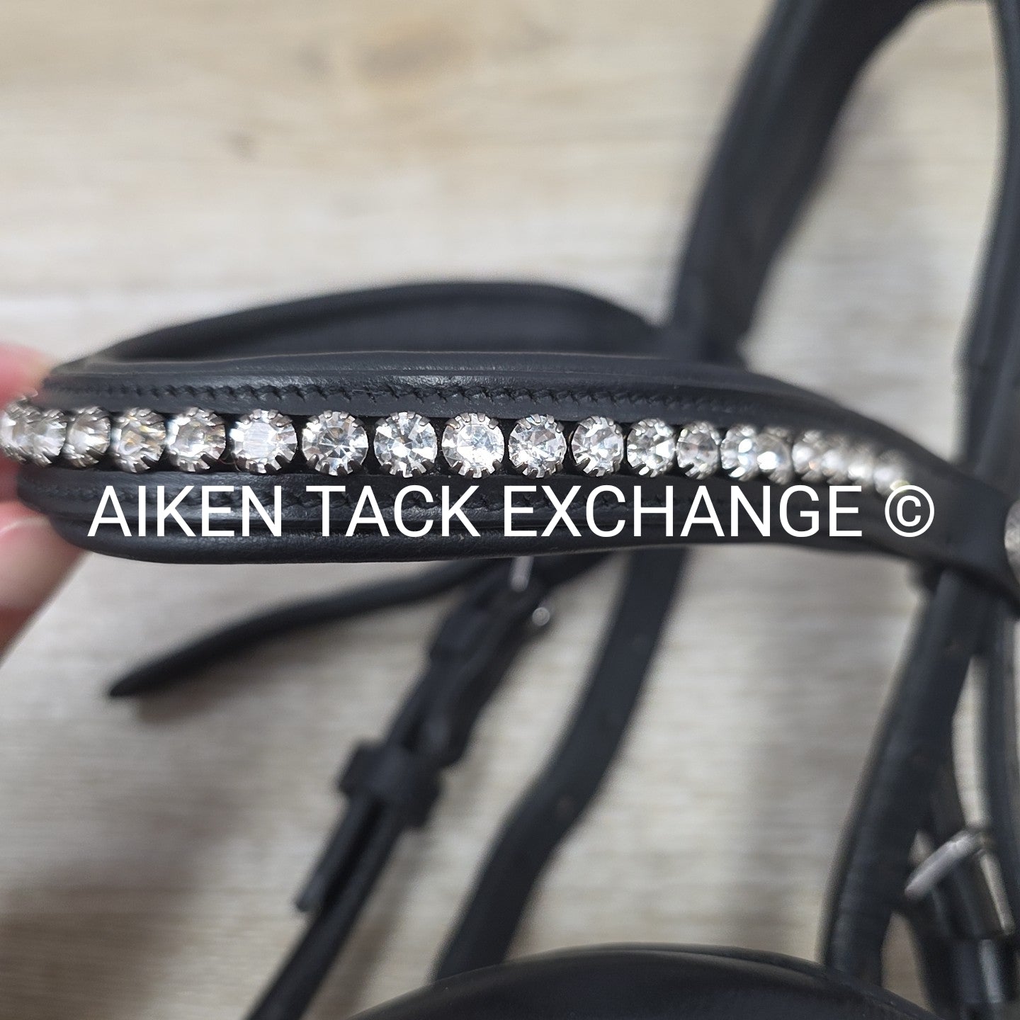 HDR Diamonte Dressage Bridle, Missing Throat Latch & Cheek Pieces, No Reins, Siz