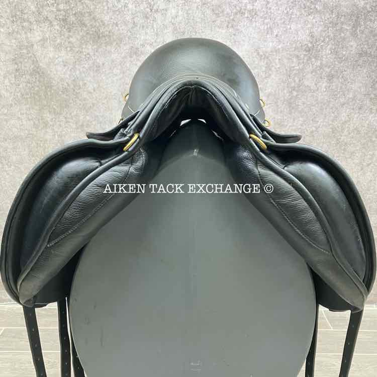 **SOLD** 2014 JRD Alvina Dressage Saddle, 18" Seat, Short Flap, Wide Tree, Wool Flocked Panels