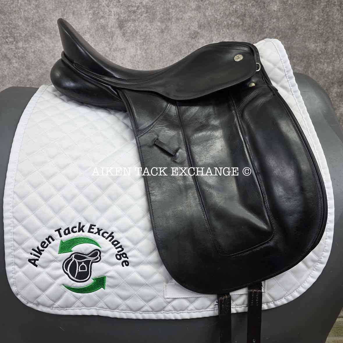 1986 Kieffer Udo Lange Dressage Saddle, 17" Seat, Narrow Tree, Wool Flocked Panels