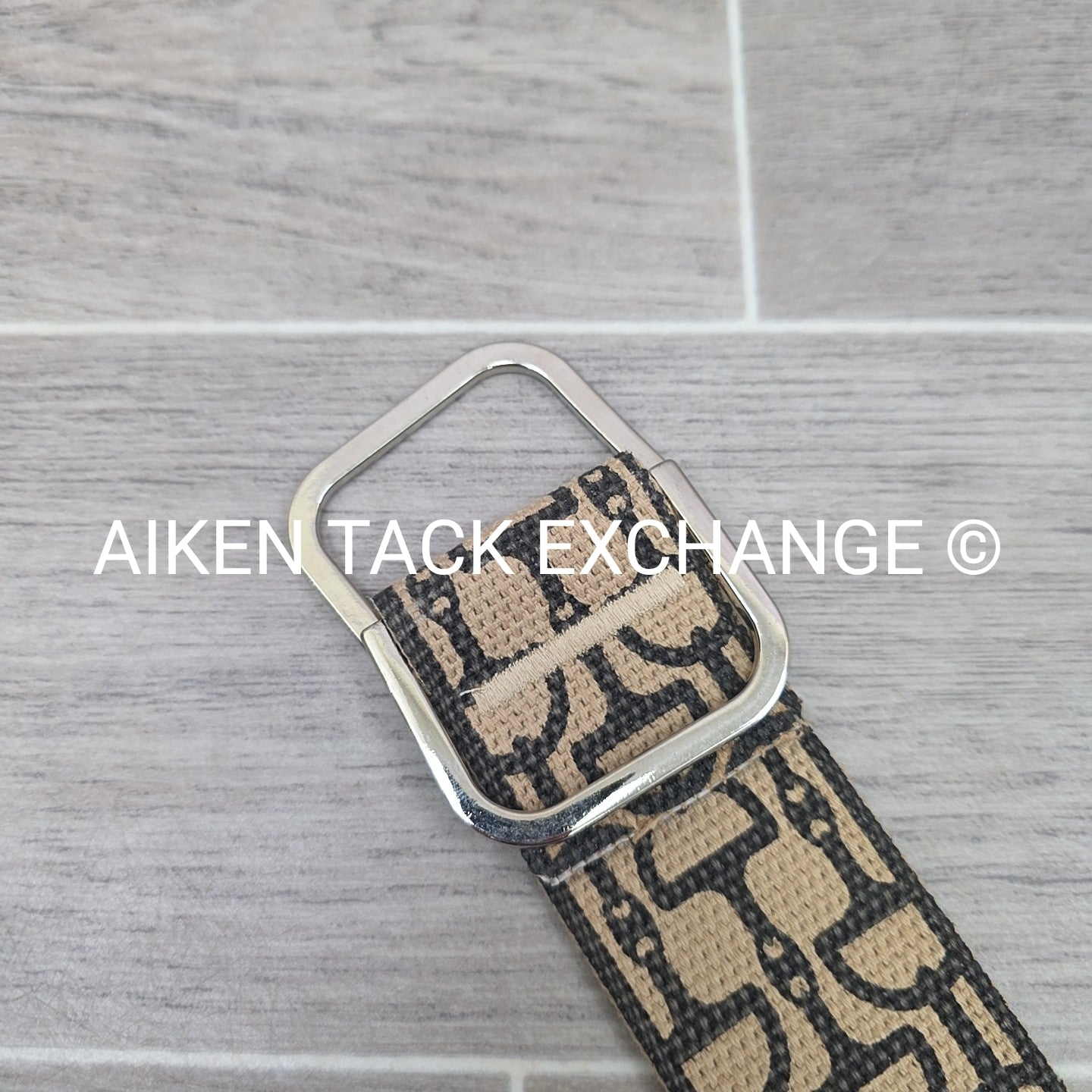 Bit Pattern Wide Cloth Belt, Size Small