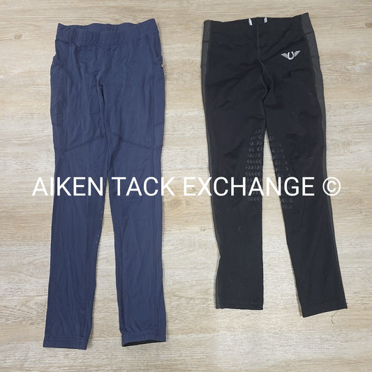 BARGAIN BUNDLE: 1 TuffRider Knee Patch, 1 Kerrits Full Seat Tights, Youth L/XL