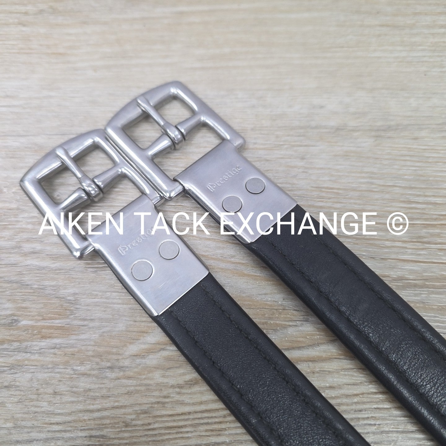 Prestige Nylon Lined Stirrup Leathers, Black, 160cm  / 63"