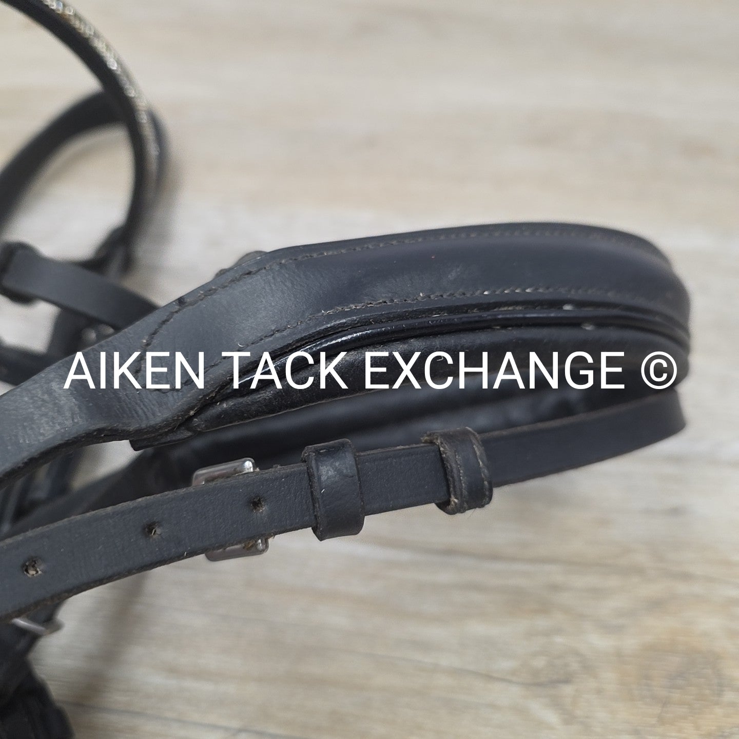 Horze Dressage Bridle with Rubber Reins, Black, Size Full