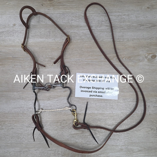 Dutton One Ear Head Stall with Matching Split Reins & Dutton Smooth Broken Port