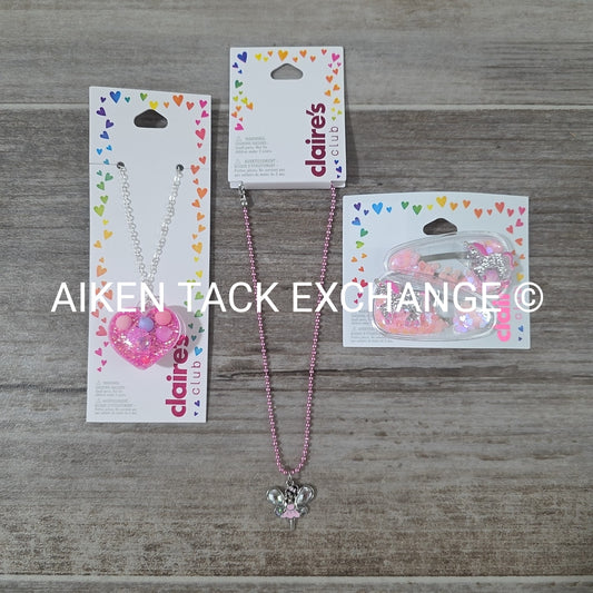 Claire's Club Bundle - 2 Necklaces, 2 Hair Clips