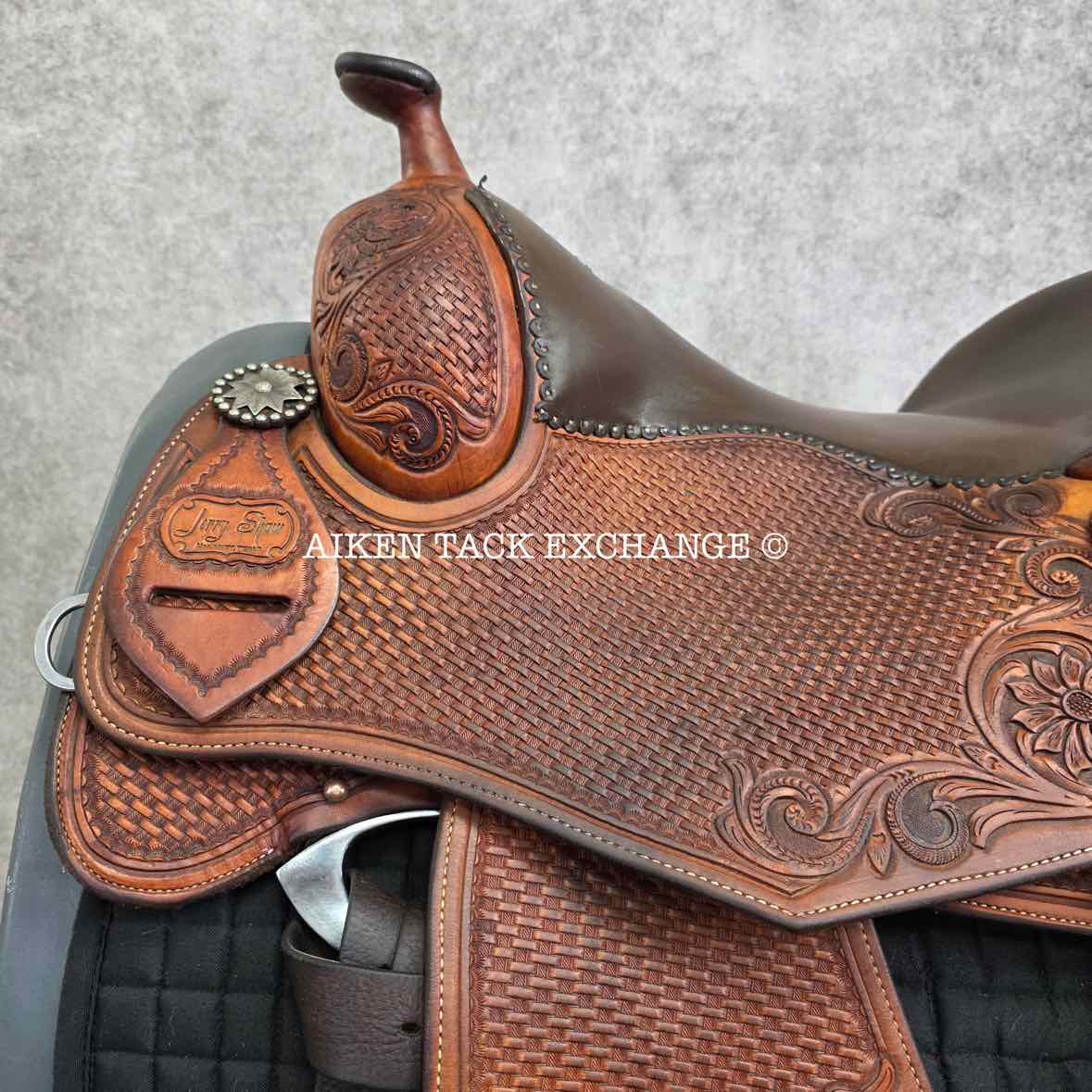 Jerry Shaw Western Saddle, 16.5" Seat, Wide Tree - Full QH Bars