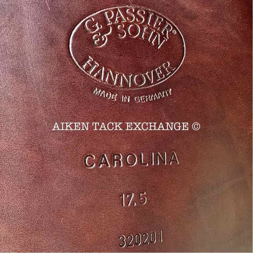 2017 Passier Carolina Monoflap Jump Saddle, 17.5" Seat, Medium Tree, Wool Flocked Panels
