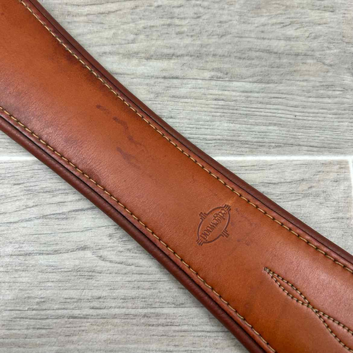 Edgewood Fancy Stitched Girth with Double End Elastic, Brown, 56"