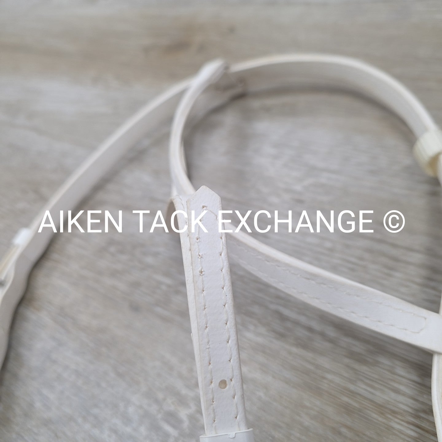 Jacks Beta Headstall and Curb Strap, White, Size Cob / Full