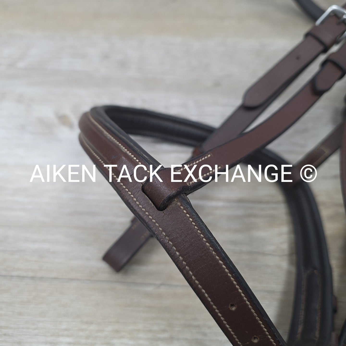 Fancy Stitched Bridle, No Reins, Brown, Size Full