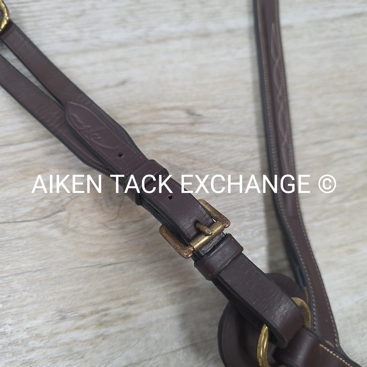 Dy'on D Collection Breastplate with Running Martingale Attachment, Brown, Size C