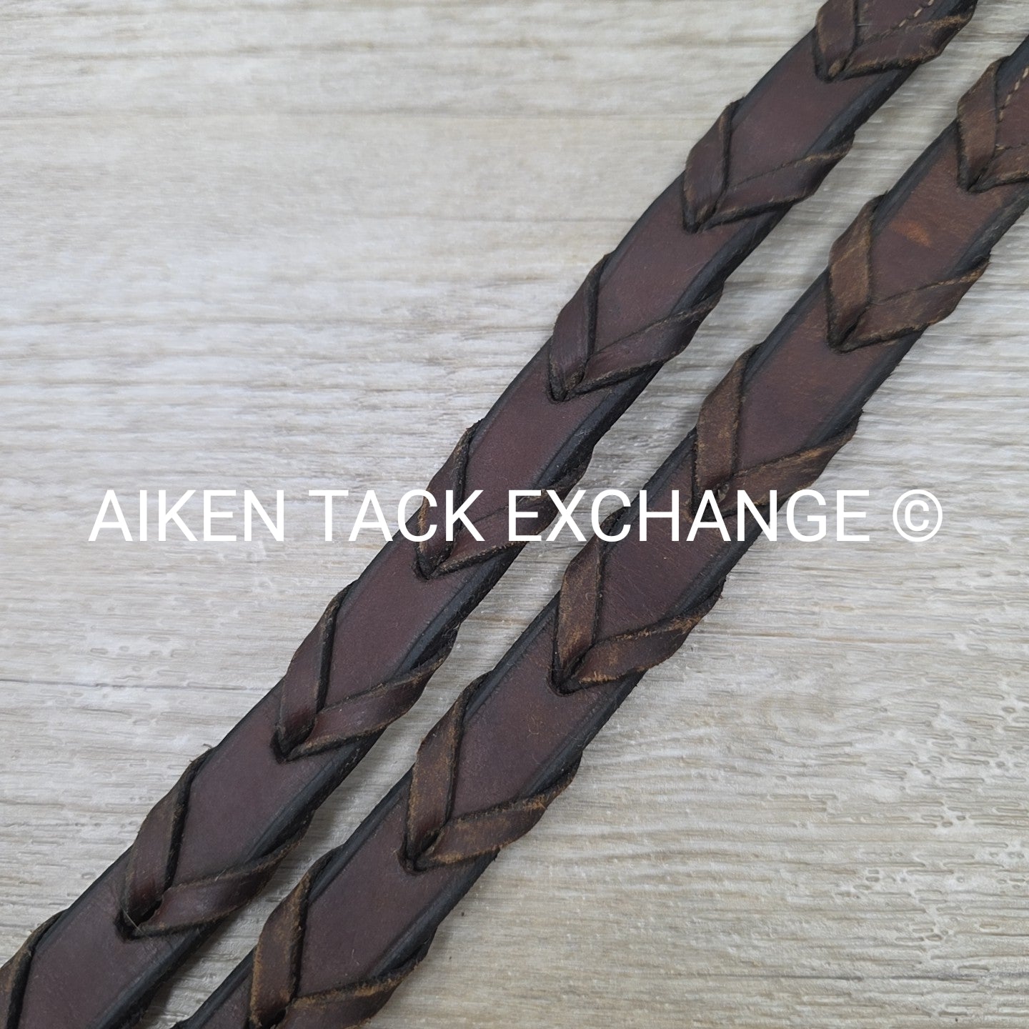 Beval Plain Raised Laced Reins, Brown, 57"