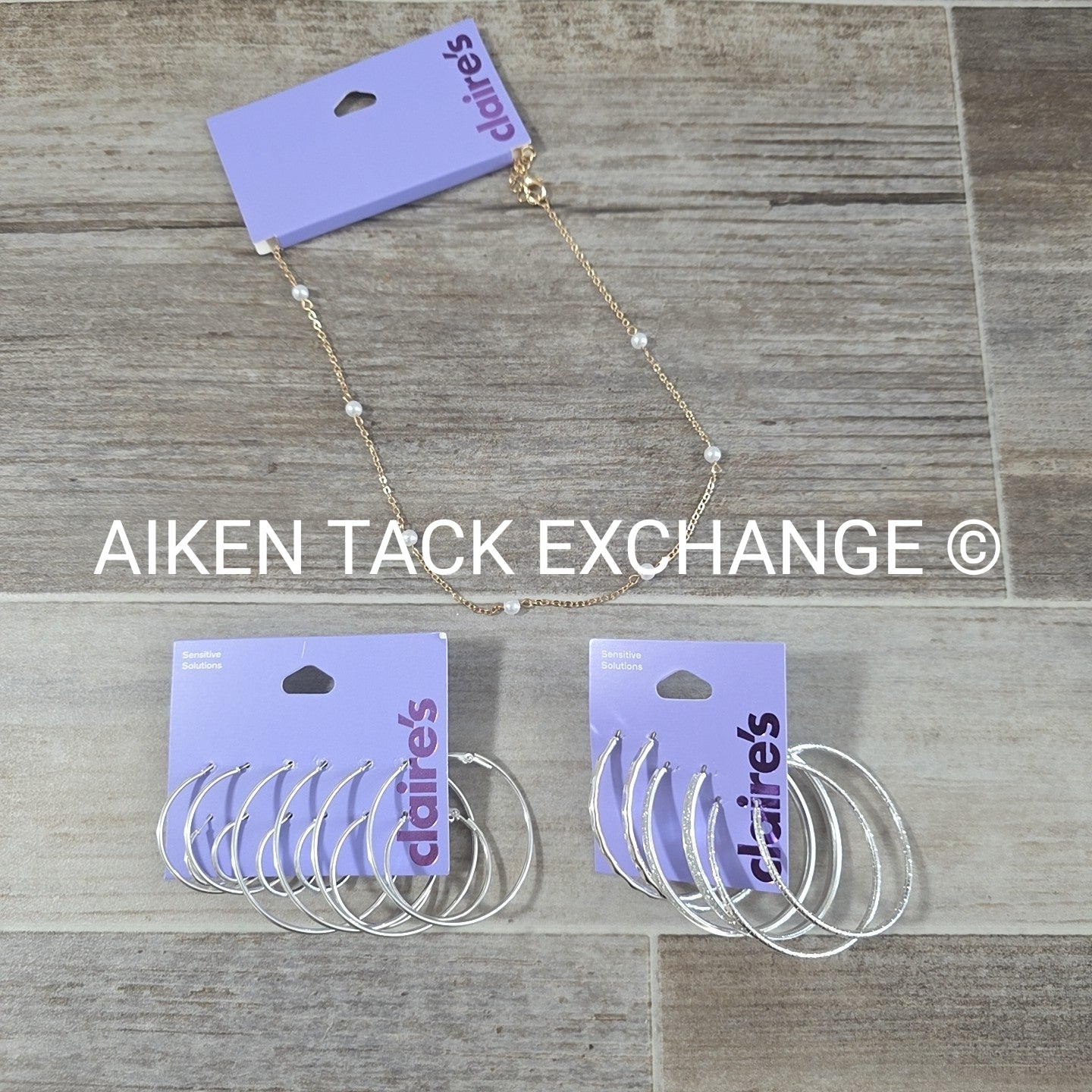 Claire's Jewelry Bundle - 2 Packs of Earrings, 1 Necklace