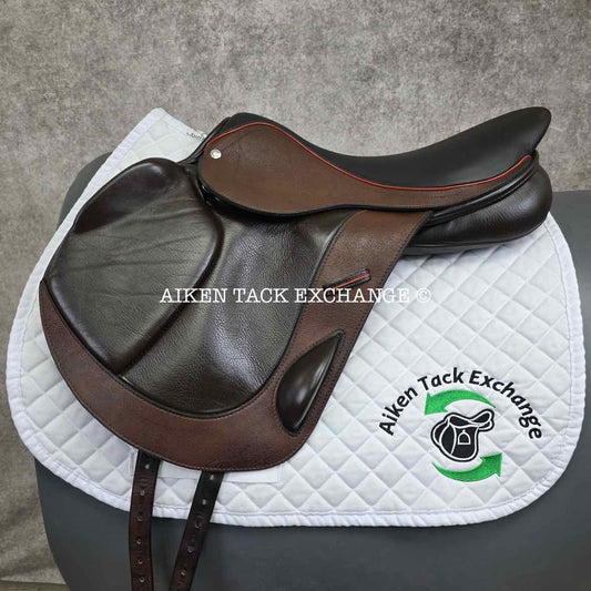 2019 Custom Saddlery Monte Carlo Monoflap Jump Saddle, 17.5" Seat, Adjustable Tree, Wool Flocked Panels
