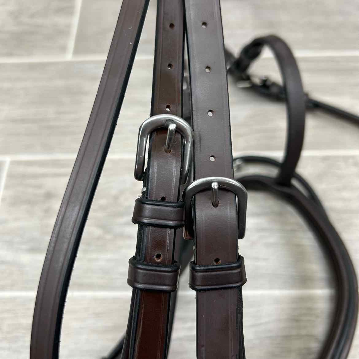 ExionPro Fancy Stitched Padded Bridle, No Reins, Brown, Oversize