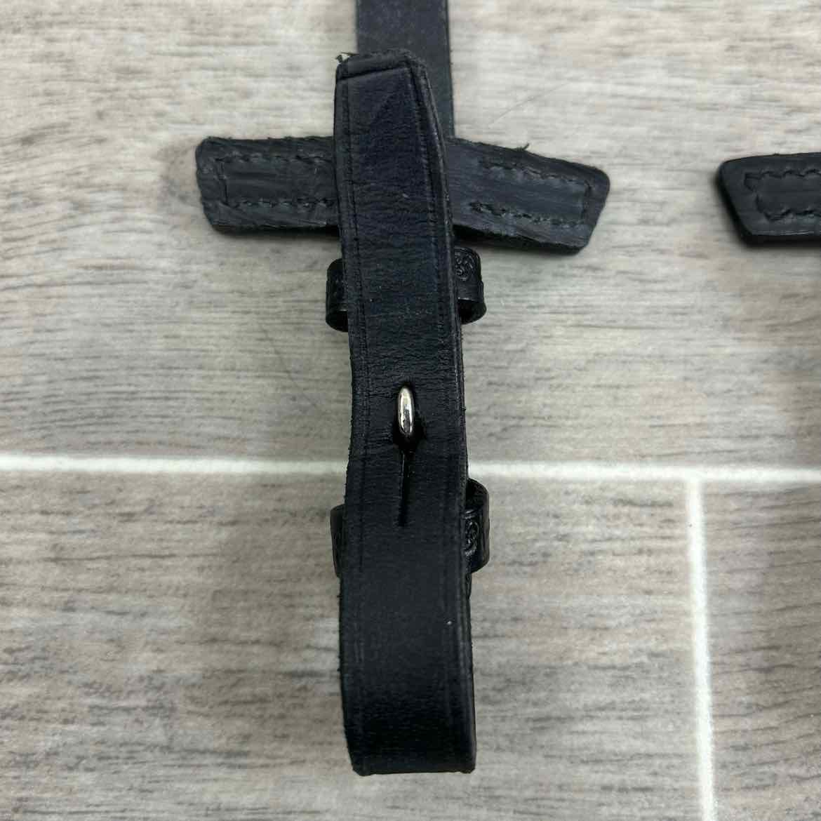Stubben NT Leather Reins with Extra Grip Rubber Lining, Black, 55"