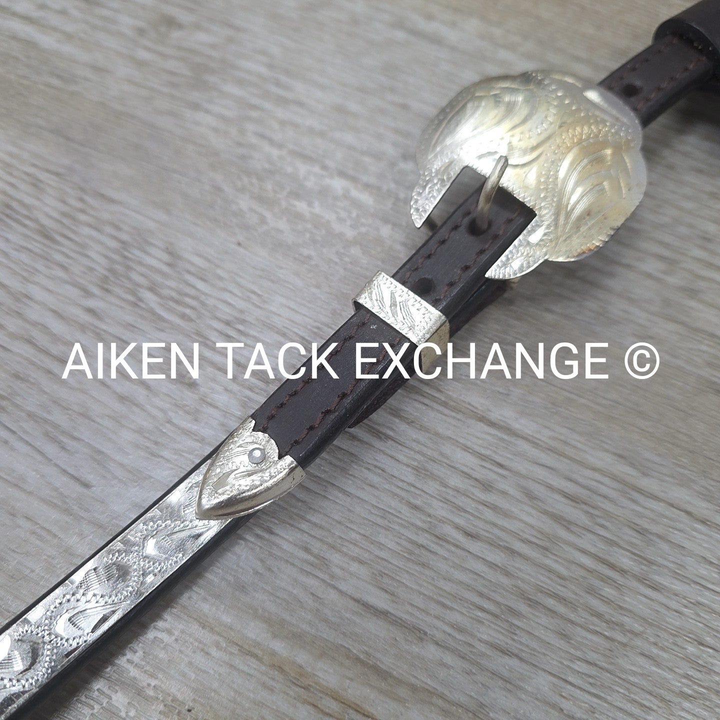 Tough1 Royal King Double Ear Show Headstall with Buckle End Split Reins, Horse