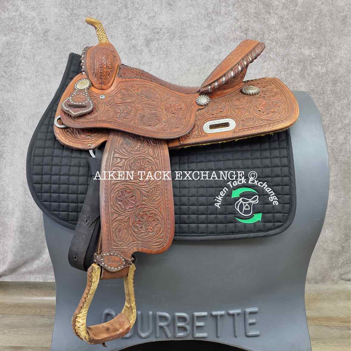 Teskey's Barrel Western Saddle, 15.5" Seat, Wide Tree - Full QH Bars