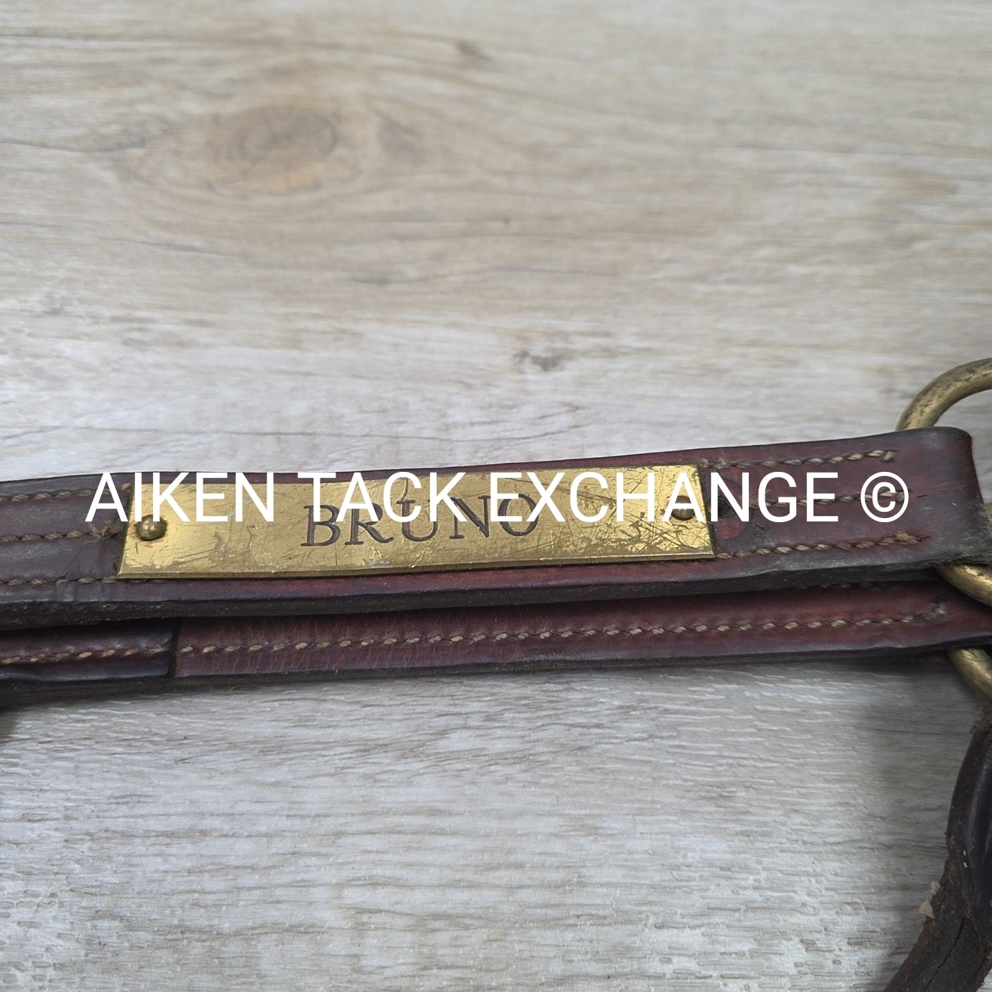 Walsh Triple Stitched Leather Halter, Has Name Plate, Size Cob