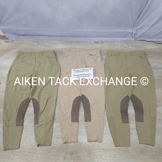 BARGAIN BUNDLE: 3 Pair Ariat Knee Patch Breeches, Size 32 R