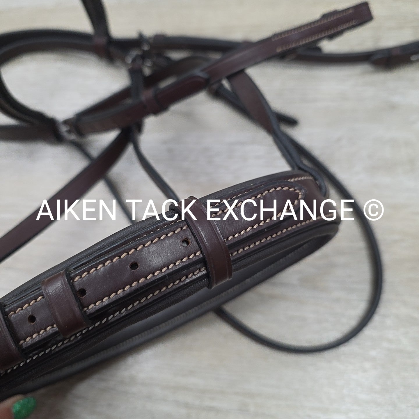 KL Select Red Barn Tryon Hunter Bridle, No Reins, Brown, Oversize