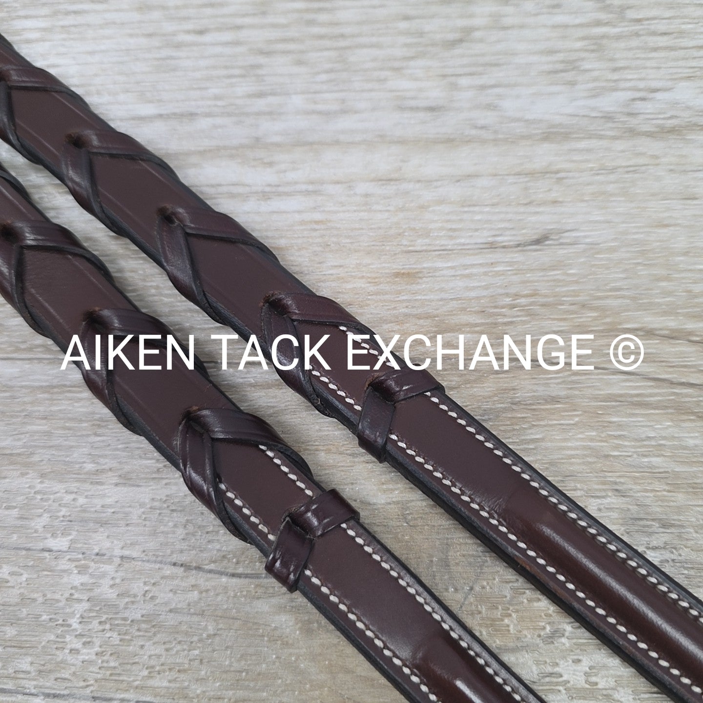 KL Select Square Raised Fancy Stitched Laced Reins, Brown, Size Full