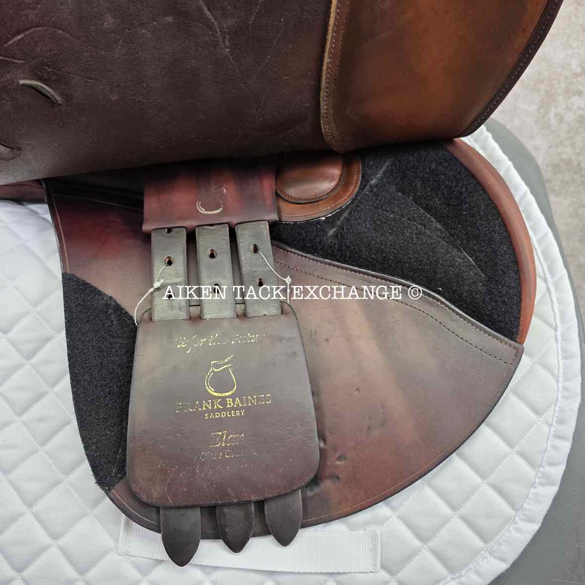 2008 Frank Baines Elan Close Contact Jump Saddle, 17.5" Seat, Medium Tree, Wool Flocked Panels