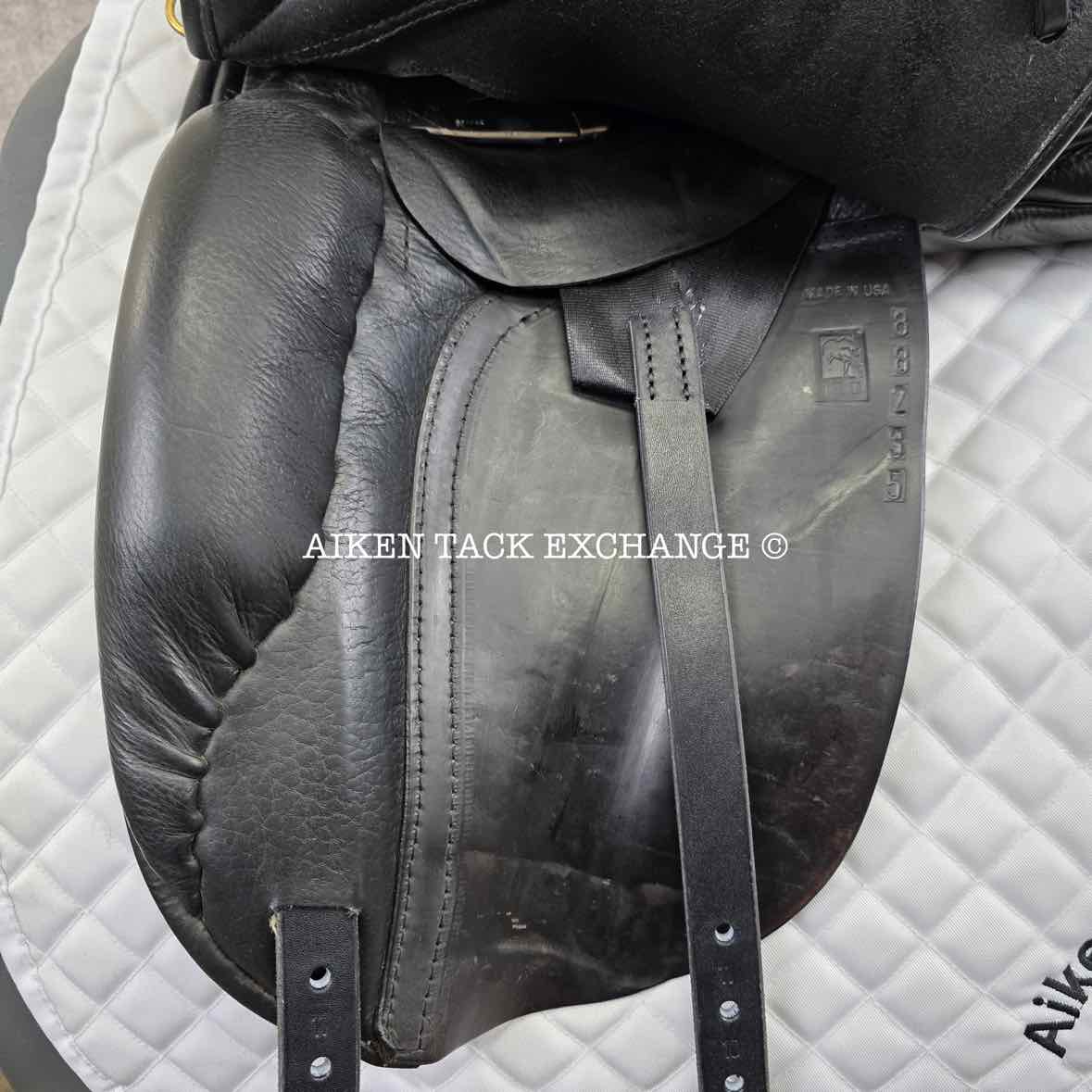 JRD Alvina Dressage Saddle, 18" Seat, Medium Wide Tree, Wool Flocked Panels