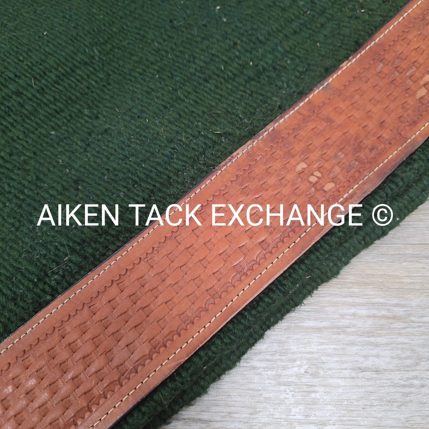 Western Saddle Pad with Tooled Leather Trim