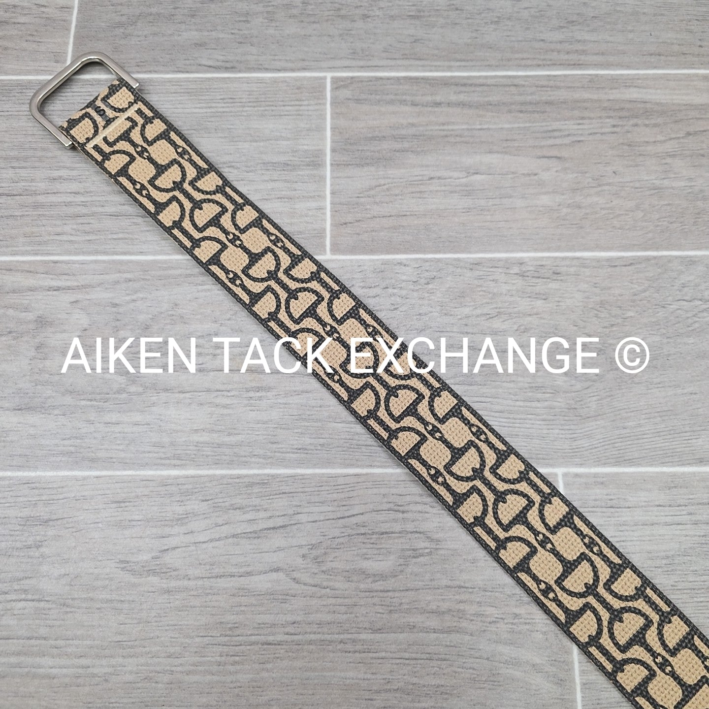 Bit Pattern Wide Cloth Belt, Size Small