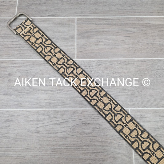 Bit Pattern Wide Cloth Belt, Size Small