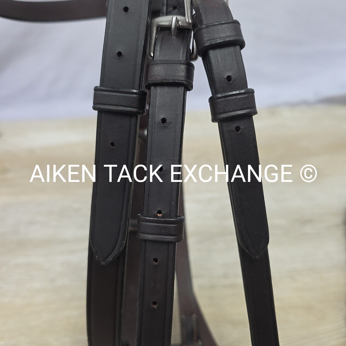 Horse Country Nimrod Flat Hunt Bridle with Laced Reins, Brown, Oversize