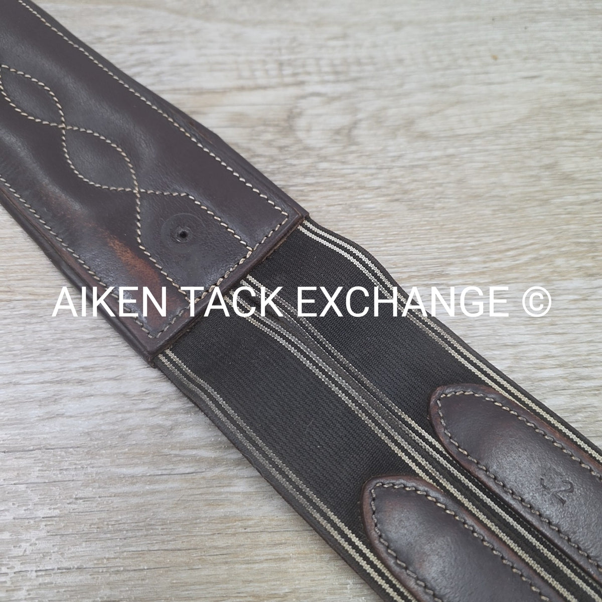 Contour Double End Elastic Girth, Brown, 52"
