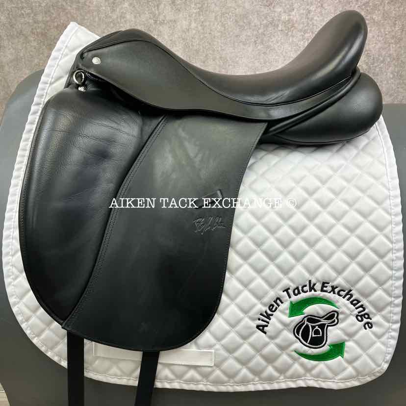 **SOLD** 2016 Custom Saddlery Steffen's Advantage Monoflap Dressage Saddle, 18" Seat, Adjustable Tree, Wool Flocked Panels
