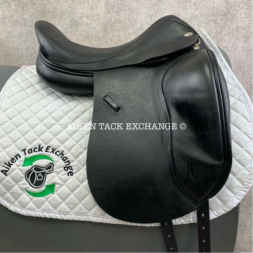 **SOLD** Jaguar by Harry Dabbs XKC Dressage Saddle, 17" Seat, Medium Wide Tree, Wool Flocked Panels, Buffalo Leather