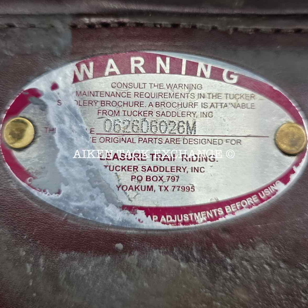 **SOLD** 2006 Tucker 260 High Plains Western Saddle, 16.5" Seat, Medium Tree - Semi QH Bars